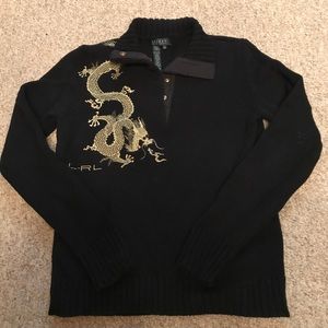 Ralph Lauren sweater with dragon embroidery